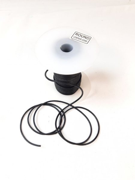 5m cordon cuir rond diam&egrave;tre 2mm coloris noir