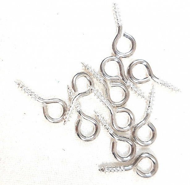 Appr&ecirc;ts bijoux: lot de 50 petits pitons &agrave; visser acier pour cr&eacute;ation de bijoux