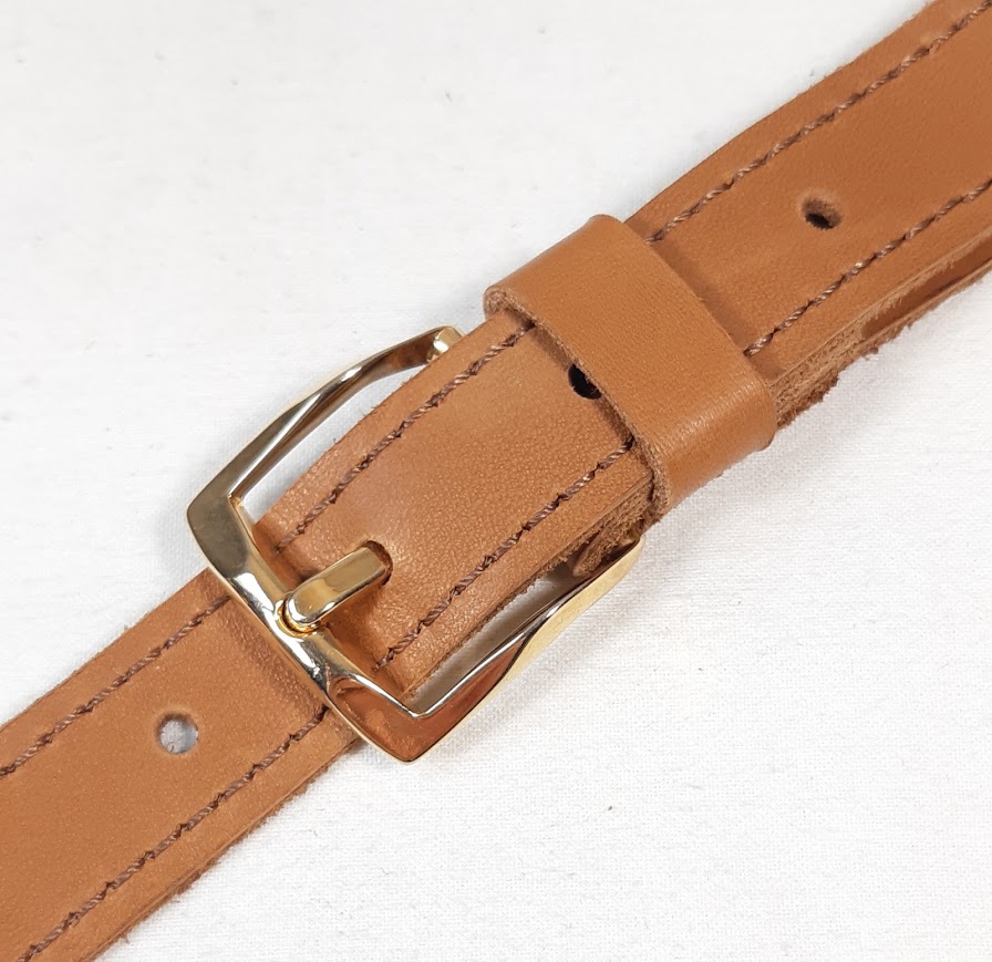 Ceinture pour Elle en cuir coloris havane