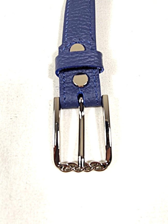 Ceinture pour Elle cuir grain&eacute; coloris bleu marine