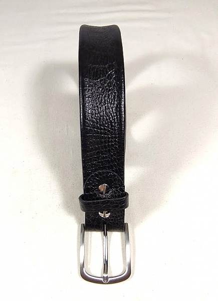 Ceinture pour Elle Cuir noir boucle m&eacute;tal