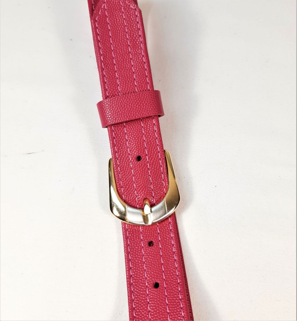 Ceinture pour Elle, cuir de vachette grainé tannage minéral coloris rose fuchsia