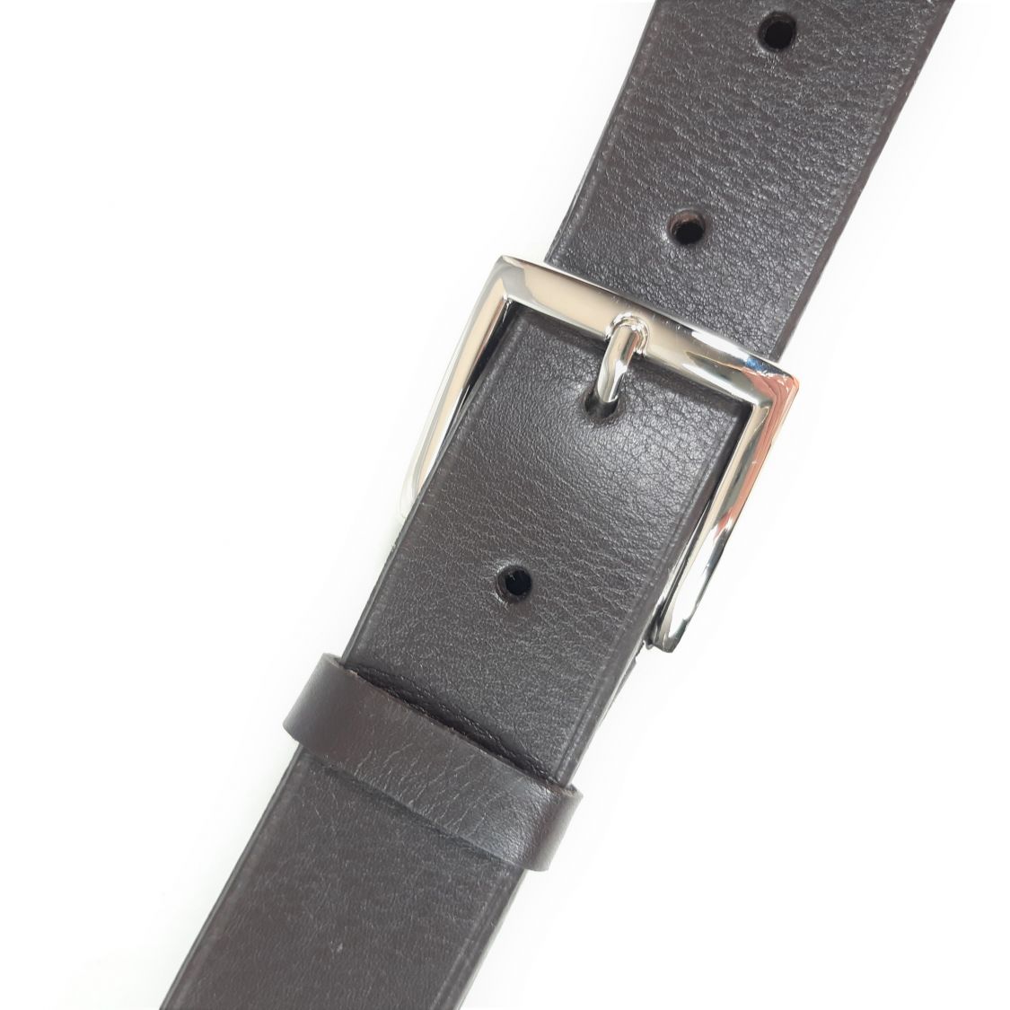 Ceinture cuir vachette tannage végétal coloris marron foncé