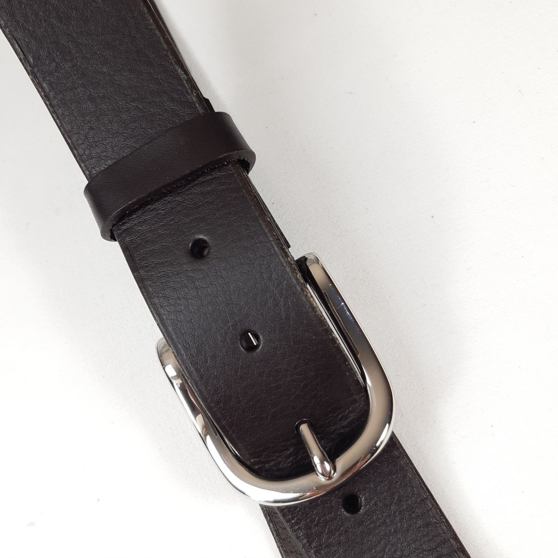 Ceinture cuir vachette tannage végétal coloris marron foncé