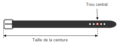 Ceinture cuir vachette, tannage végétal, coloris noir, boucle avec ardillon.