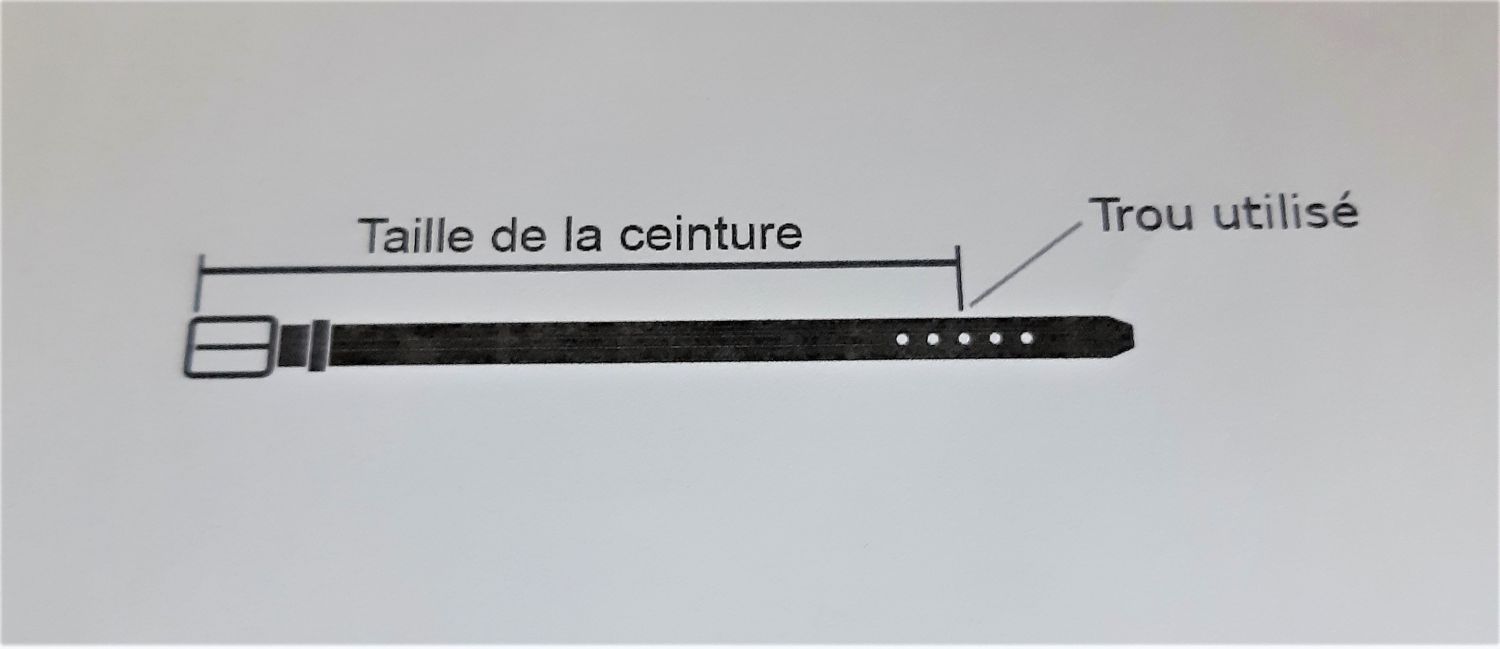 Ceinture cuir vachette, tannage végétal, coloris noir, boucle avec ardillon.