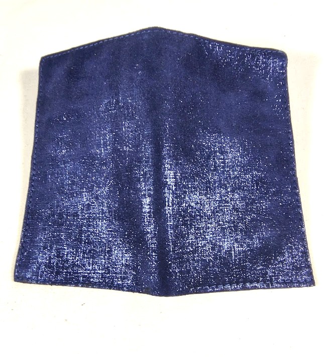 Porte feuilles et porte cartes cuir bleu
