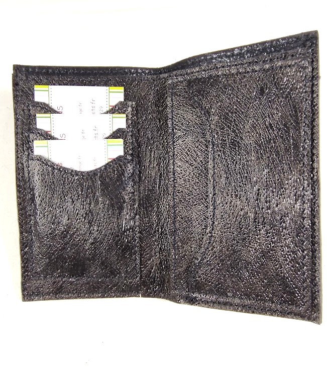 Porte feuilles porte cartes cuir noir