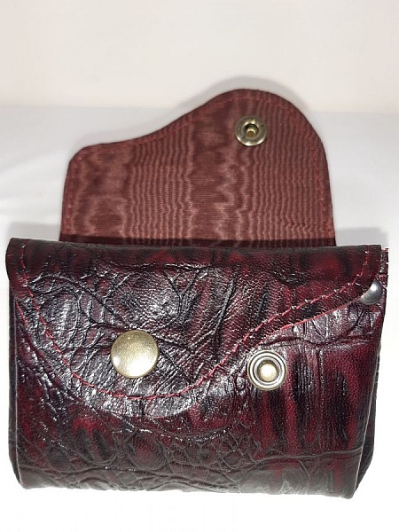 Porte-monnaie r&eacute;tro cro&ucirc;te de cuir imprim&eacute; fa&ccedil;on croco croco