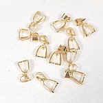 Appr&ecirc;ts bijoux: lot de 10 b&eacute;li&egrave;res ou attache pendentif m&eacute;tal dor&eacute;