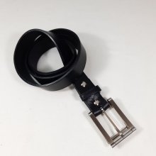 Ceinture cuir vachette tannage végétal coloris noir
