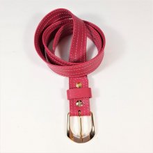 Ceinture pour Elle, cuir de vachette grainé tannage minéral coloris rose fuchsia