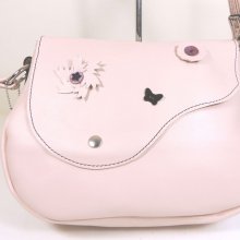 Sac à main cuir de vachette souple coloris nude.
