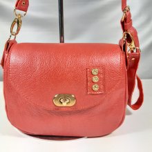 Sac en cuir de vachette lisse coloris orange
